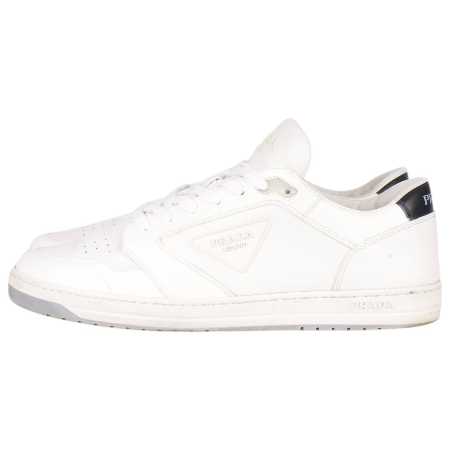 Prada White Downtown Leather Sneaker