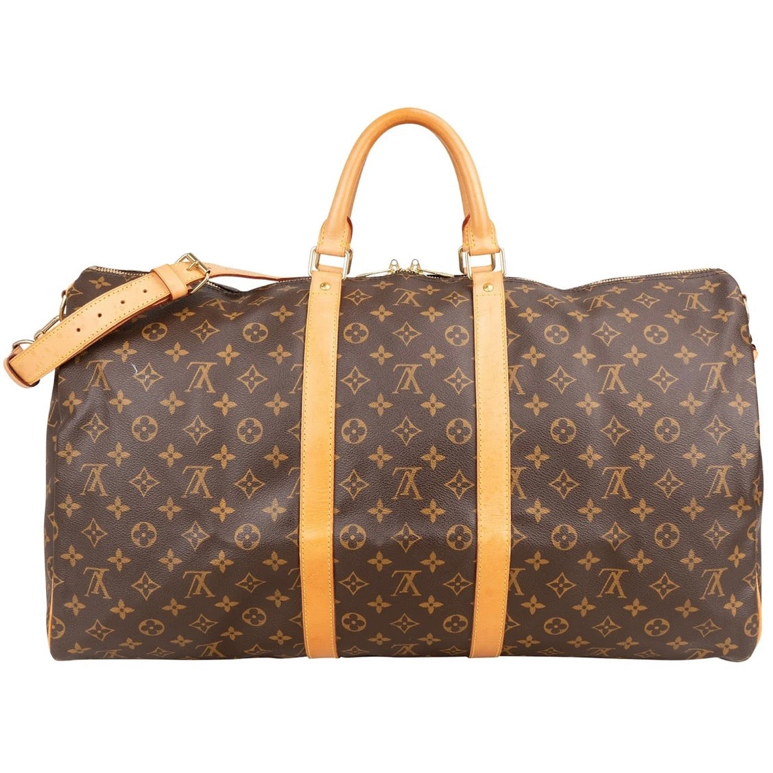 Louis Vuitton Monogram Canvas Keepall 55 Shoulder Travel Bag
