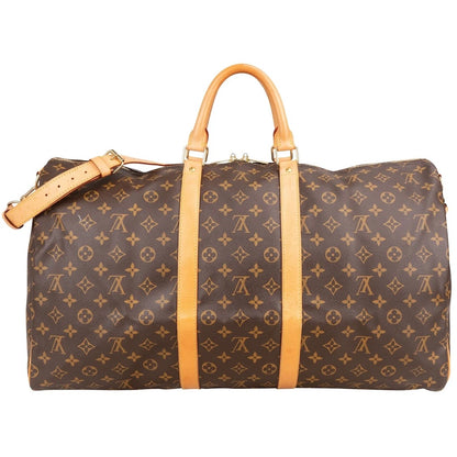 Louis Vuitton Monogram Canvas Keepall 55 Shoulder Travel Bag