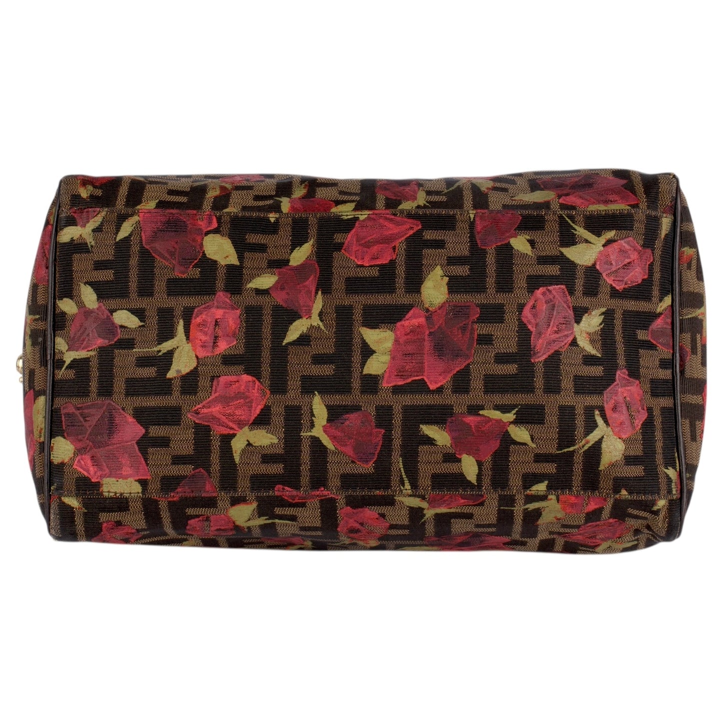 Fendi FF Monogram Zucca Roses Boston Bag