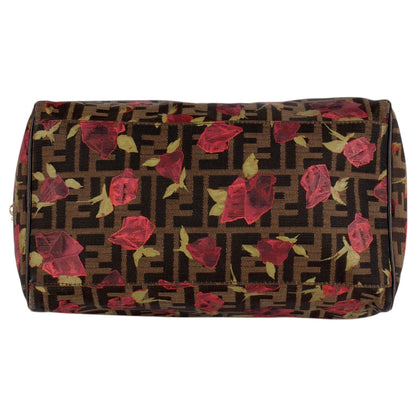 Fendi FF Monogram Zucca Roses Boston Bag