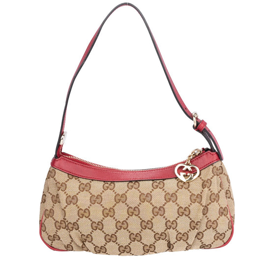 Gucci GG Monogram Heart Baguette Handbag