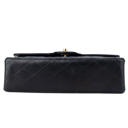 Chanel Quilted Lambskin 24K Gold Double Flap Crossbody Bag