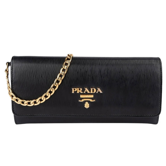 Prada Vitello Move Leather Wallet On Chain Crossbody Bag