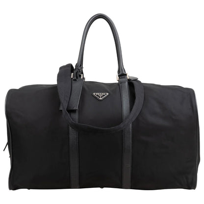 Prada Black Nylon Triangle Duffle Bag 55 Travel Bag