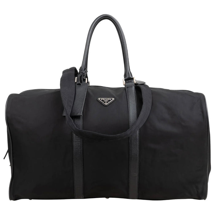 Prada Black Nylon Triangle Duffle Bag 55 Travel Bag