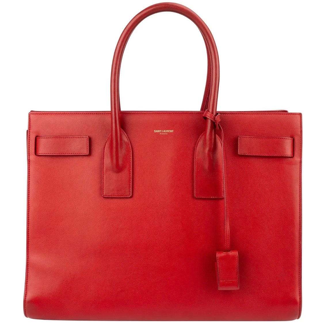 Yves Saint Laurent Red Calfskin Leather Sac de Jour Handbag