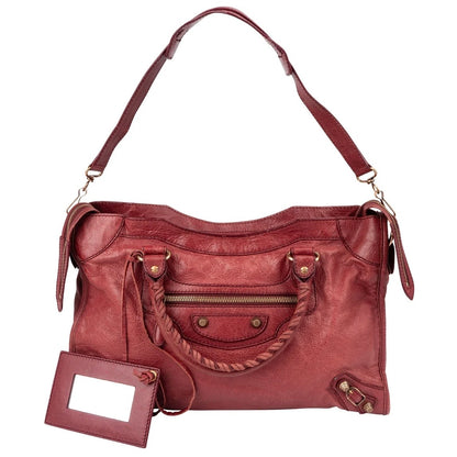 Balenciaga Red Leather Classic City Handbag
