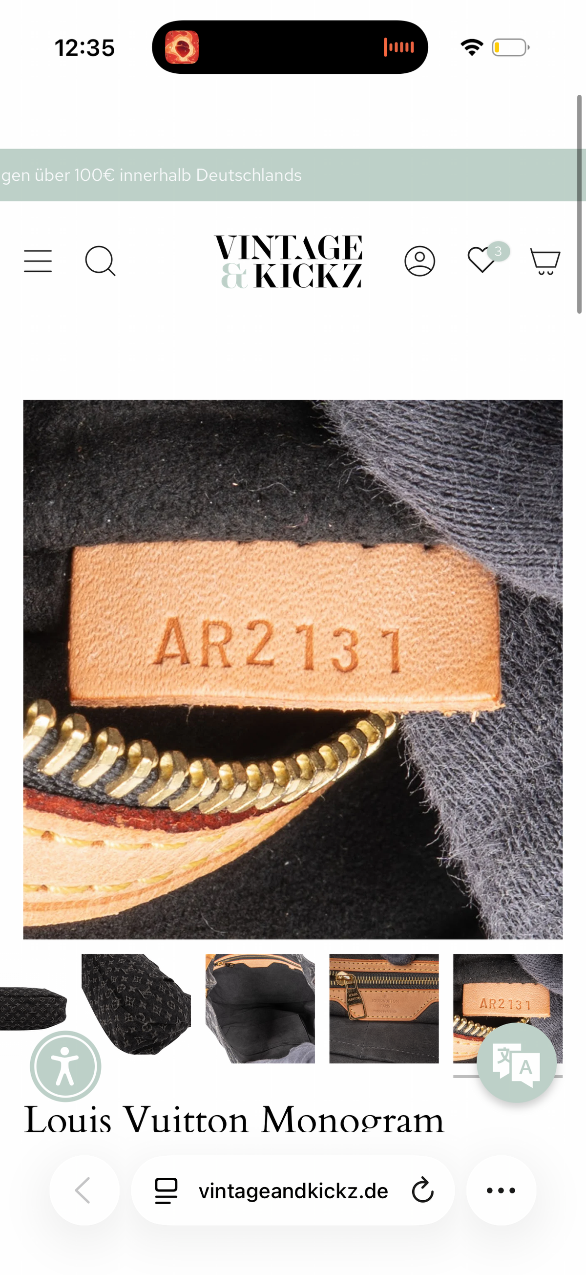 Louis Vuitton Monogram Denim Baggy Daily Shoulder Bag
