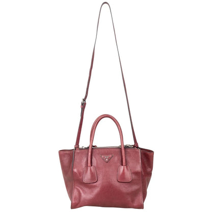 Prada Glace Calf Leather Twin
Pocket Shopper Handbag