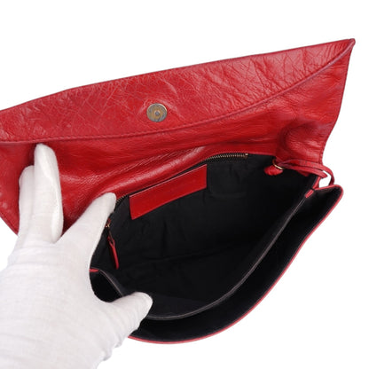 Balenciaga Red Leather Clutch