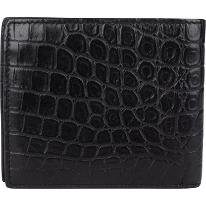 Saint Laurent Croc Embossed Leather Bifold Wallet