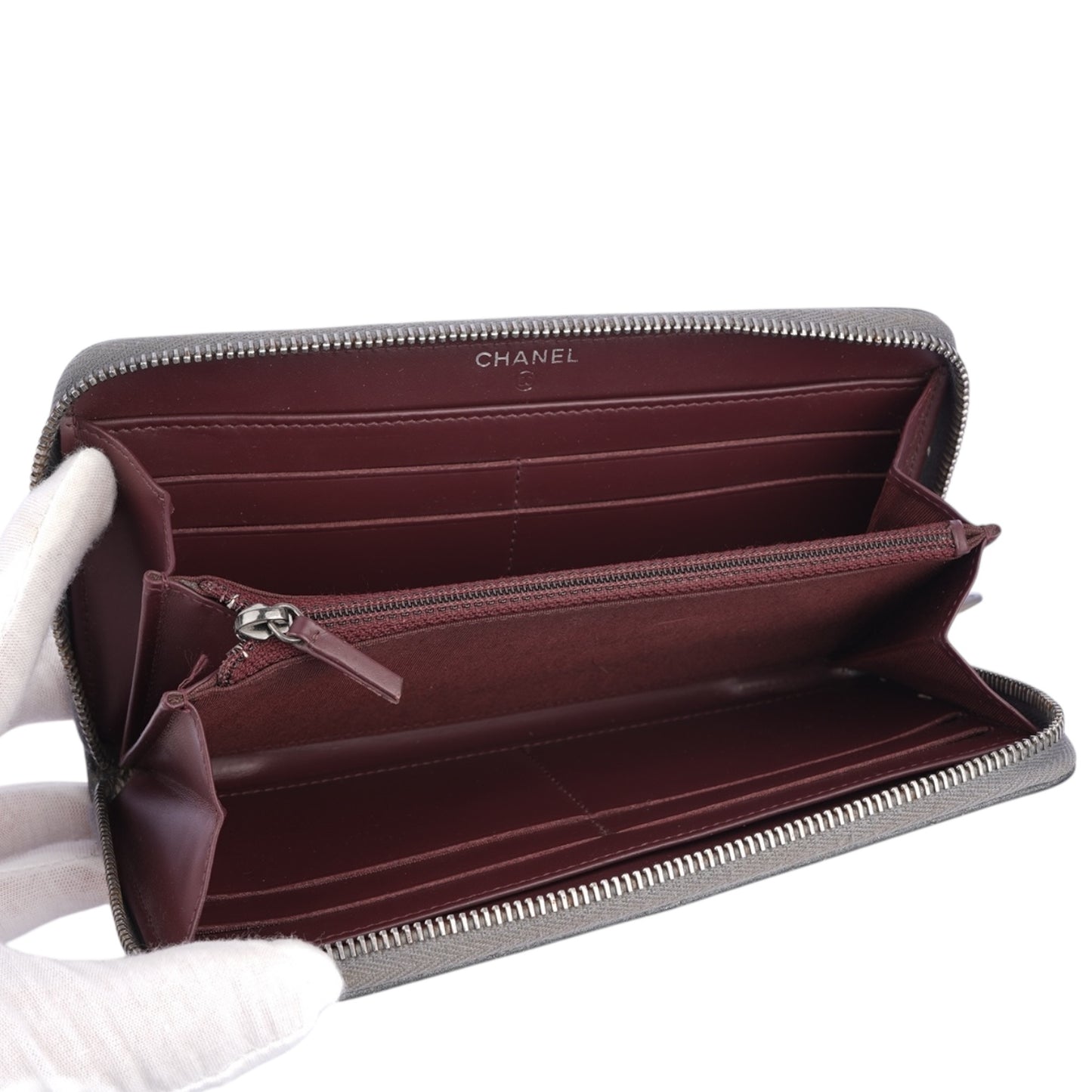 Chanel Interlocking CC Logo Zip Wallet