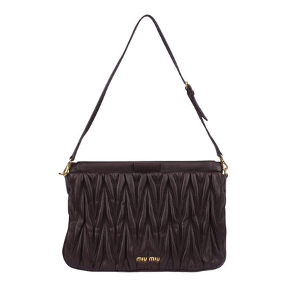 Miu Miu Quilted Leather Pochette Shoulder Bag