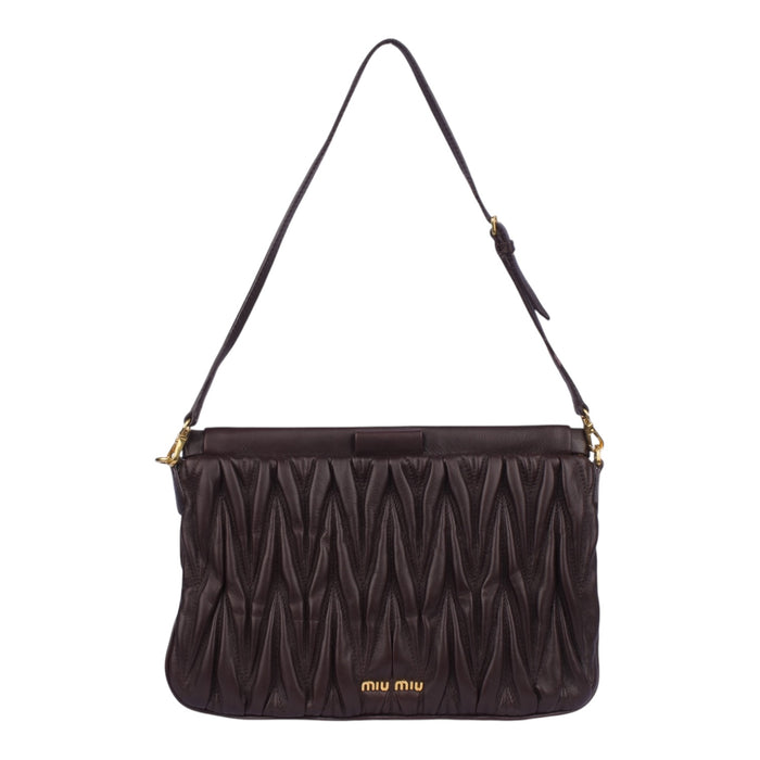 Miu Miu Quilted Leather Pochette Shoulder Bag