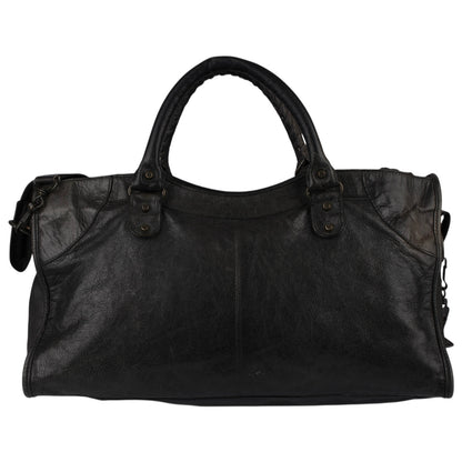 Balenciaga Black Leather City Handbag