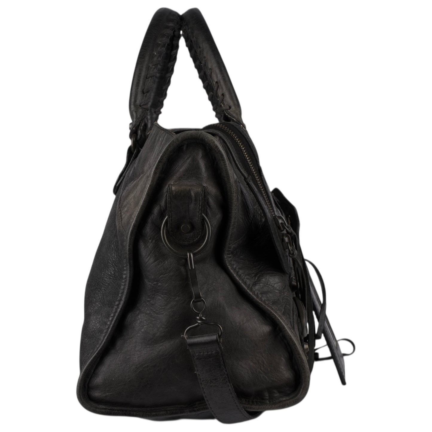 Balenciaga Black Leather City Handbag