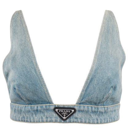 Prada Blue Denim Bralette Top (IT42)