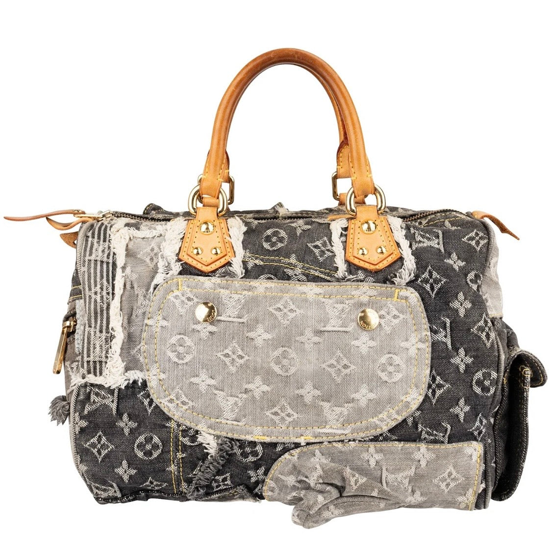 Louis Vuitton Limited Monogram Denim Patchwork Speedy 30 Handbag