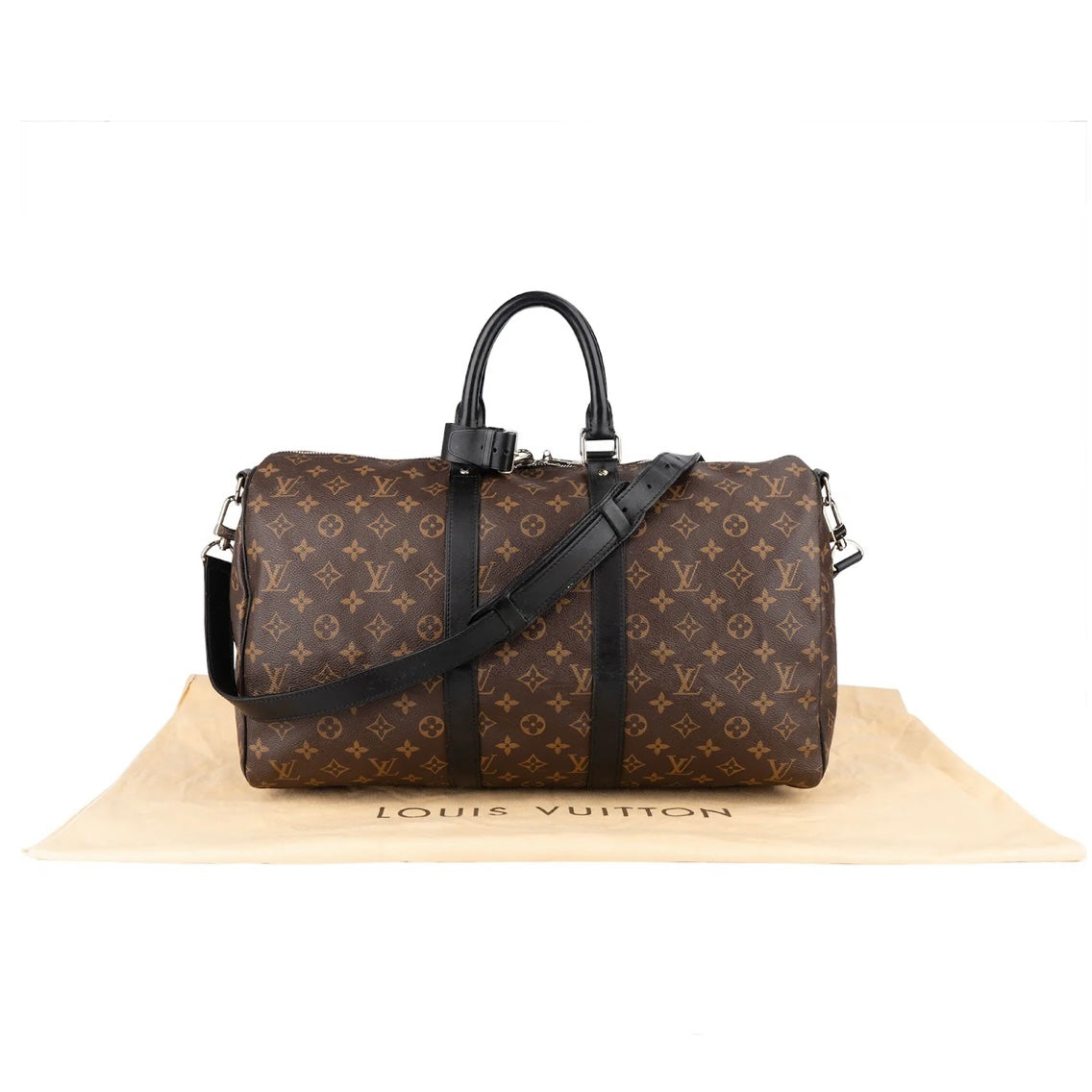 Louis Vuitton Monogram Macassar Keepall 45 Shoulder Travel Bag