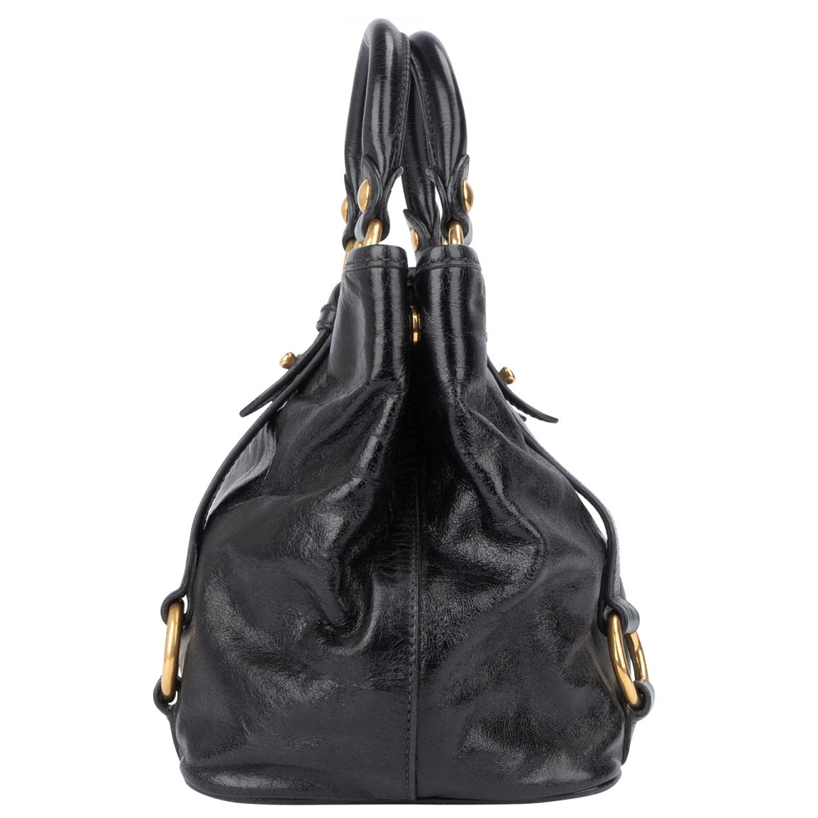 Miu Miu Black Leather Classic City Handbag