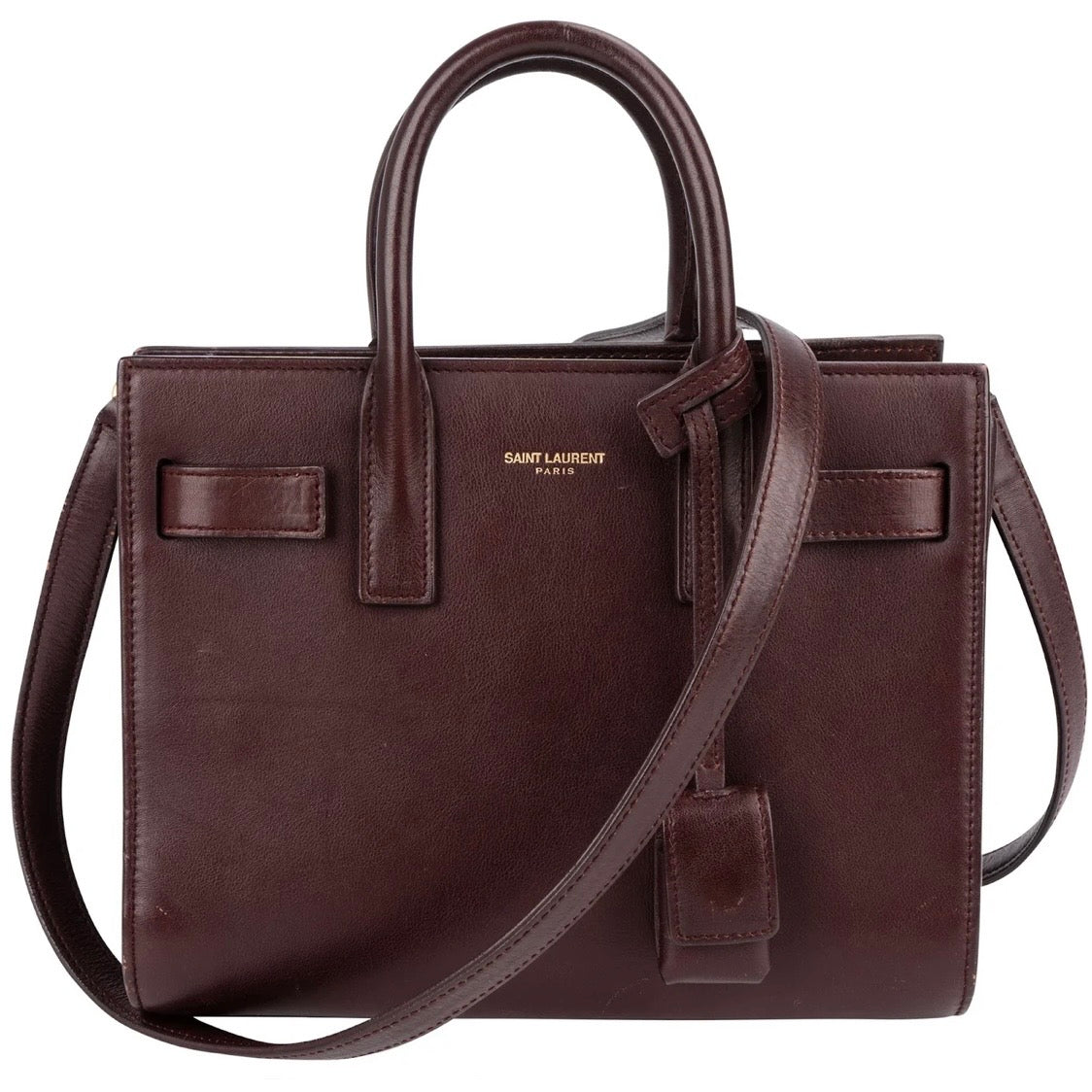 Saint Laurent Calfskin Leather Nano Sac De Jour Handbag
