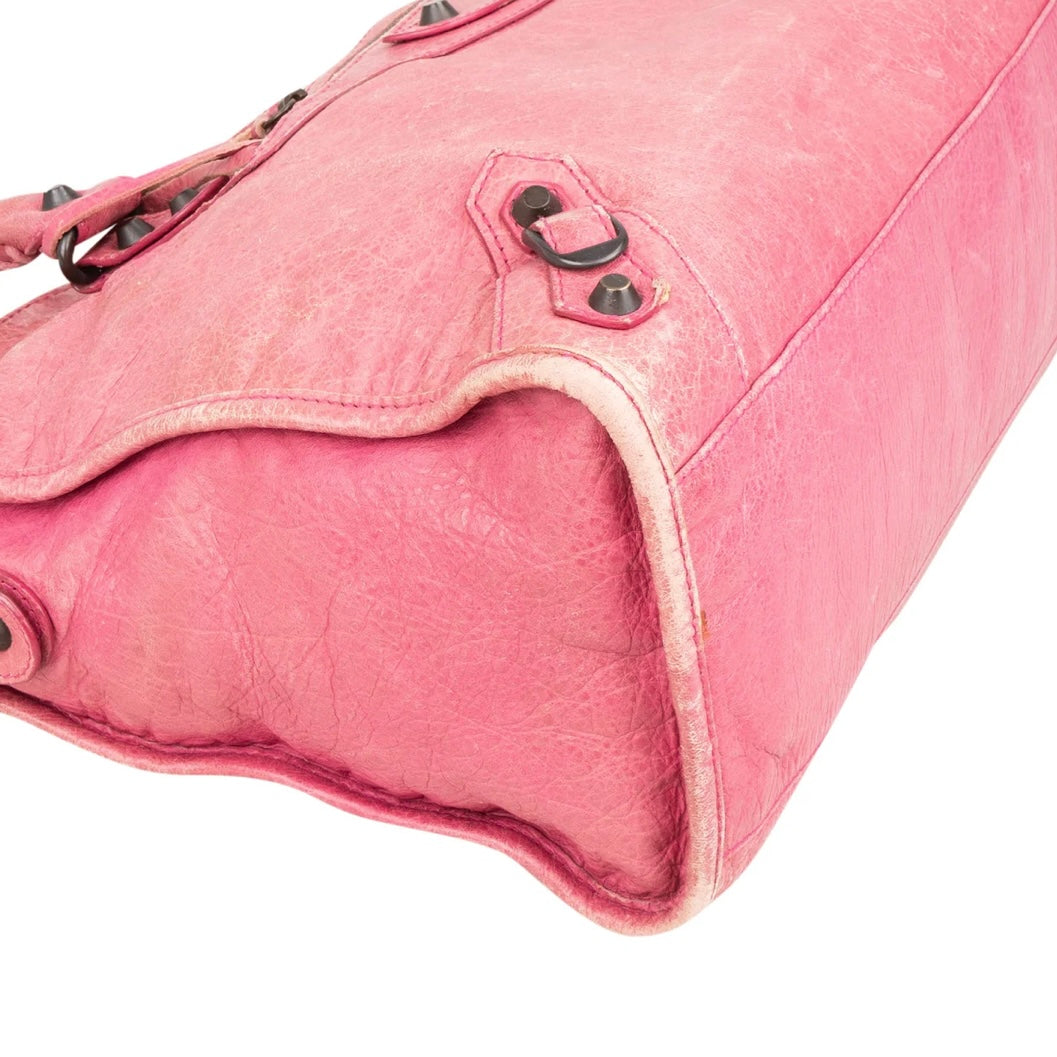 Balenciaga Pink Leather Classic City Handbag