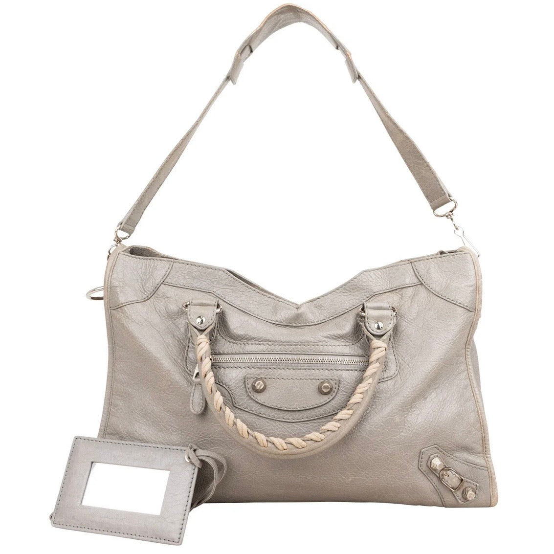 Balenciaga Grey Leather Classic City Handbag