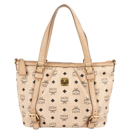 MCM Monogram Visetos Satchel Handbag