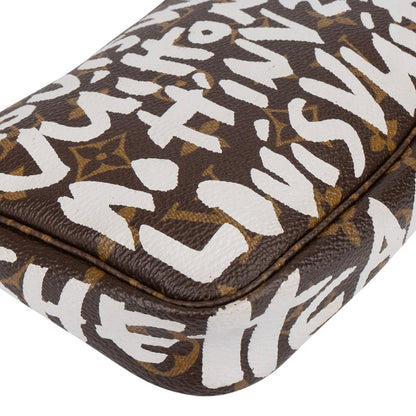 Louis Vuitton Canvas Monogram Graffiti Pochette Handbag