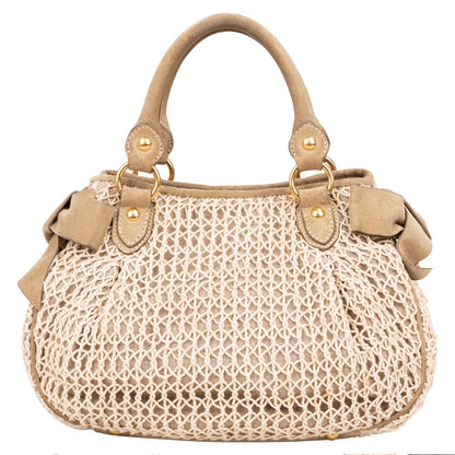 Miu Miu Suede and Crochet Bow City Handbag