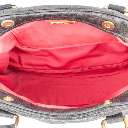 Miu Miu Nero Leather
Padlock Handbag