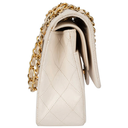 Chanel Quilted Lambskin 24K Gold Medium Double Flap Crossbody Bag