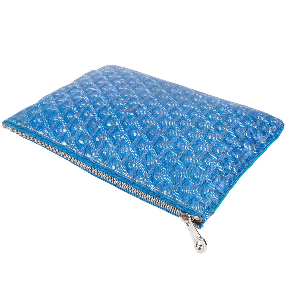Goyard Blue Goyardine Monogram Clutch