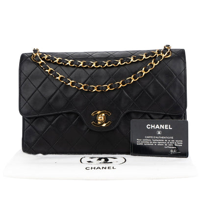 Chanel Quilted Lambskin 24K Gold Medium Double Flap Crossbody Bag