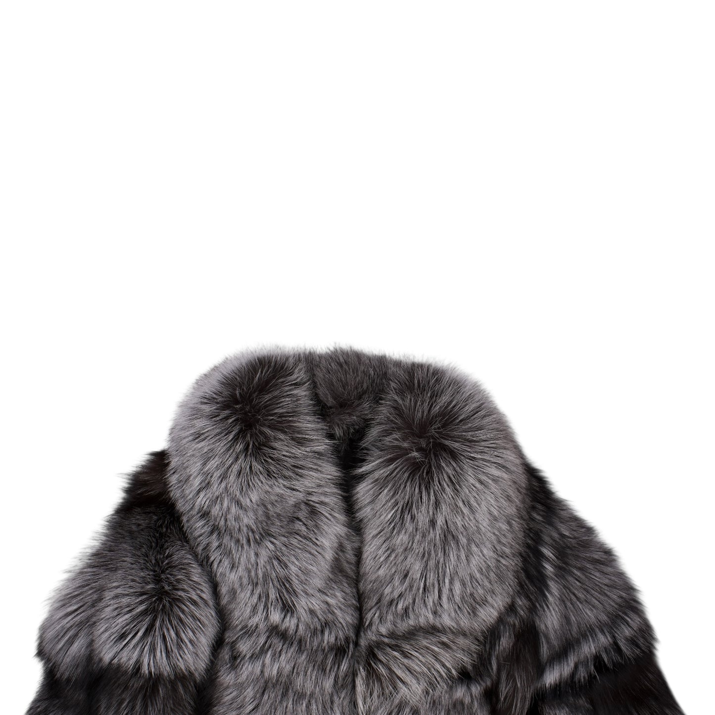 Silver Fox Fur Coat Vintage
