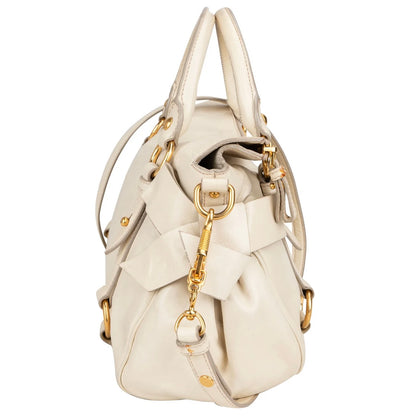 Miu Miu White Leather City Handbag