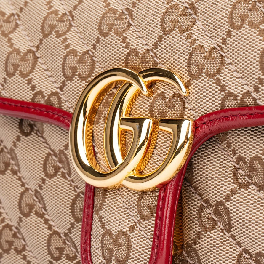 Gucci Quilted GG Monogram Marmont Mini Crossbody Bag