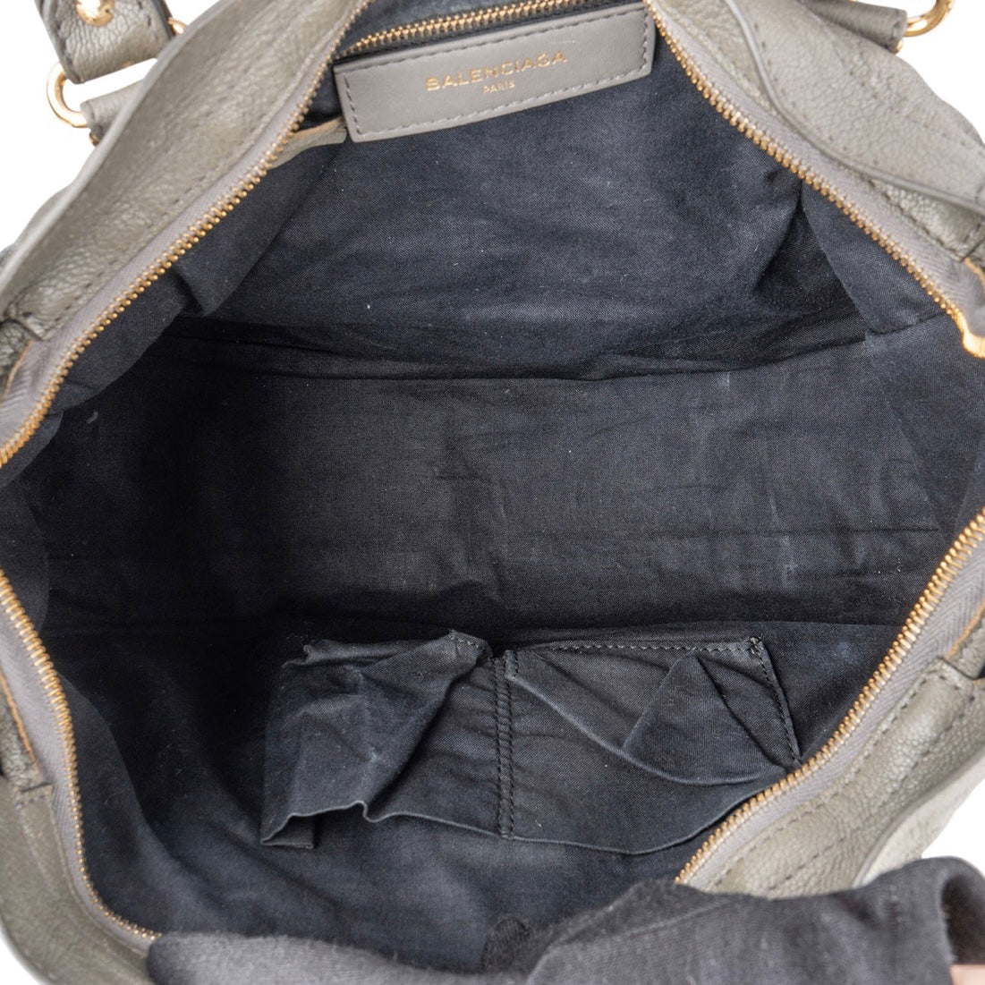 Balenciaga Grey Grained Leather City Handbag