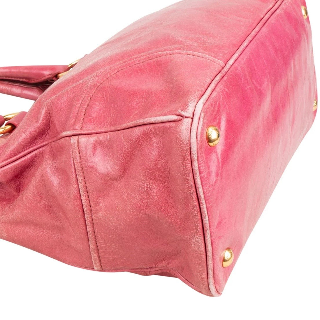 Prada Pink Vitello Lux Shine
Leather Tote Handbag