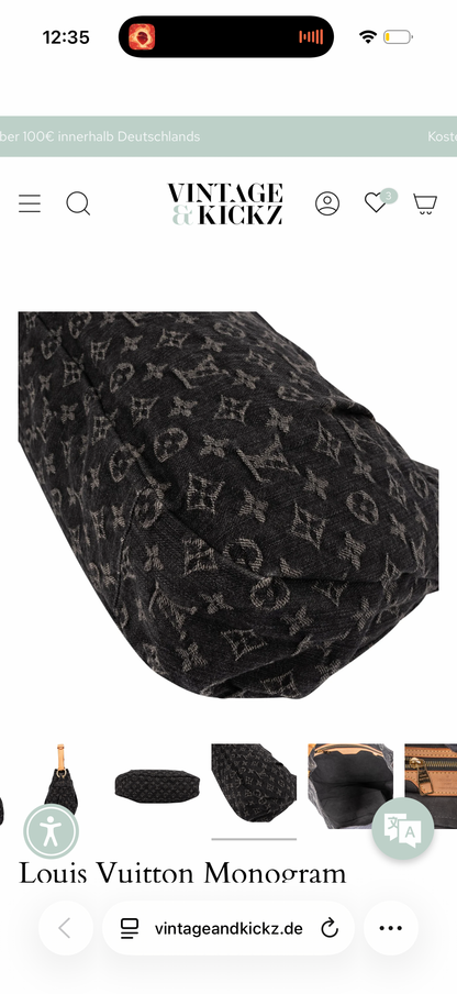 Louis Vuitton Monogram Denim Baggy Daily Shoulder Bag