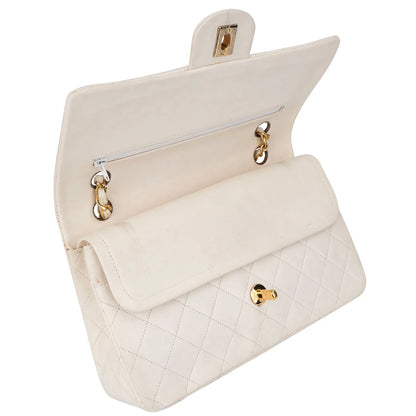 Chanel Quilted Lambskin 24K Gold Medium Double Flap Crossbody Bag