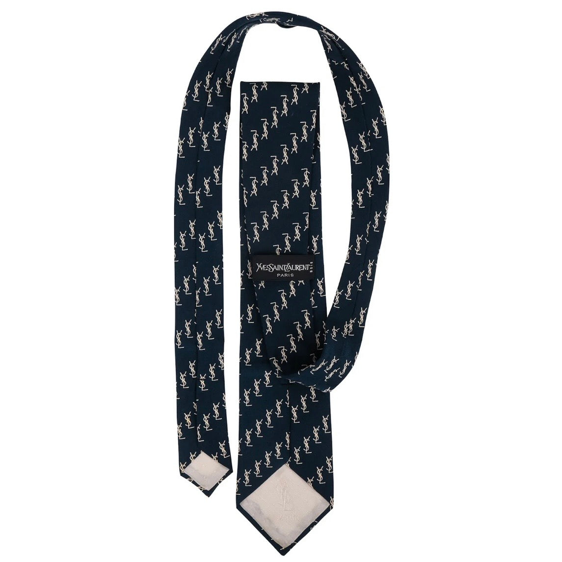 Yves Saint Laurent YSL Monogram Silk Tie
