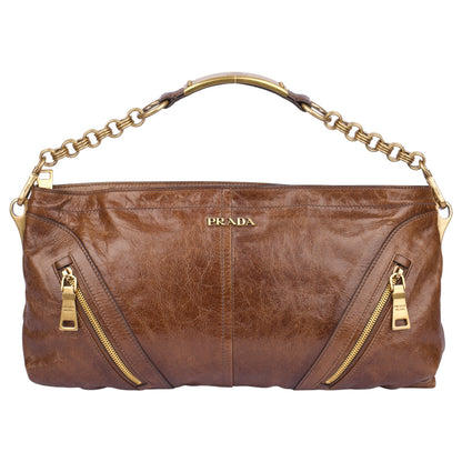 Prada Vitello Leather Shine Chain Shoulder Bag