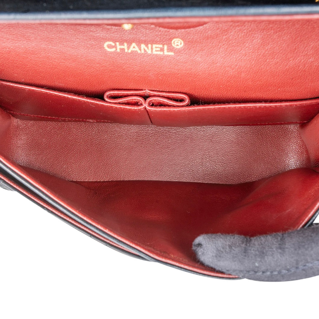 Chanel Quilted Lambskin 24K Gold Medium Double Flap Crossbody Bag