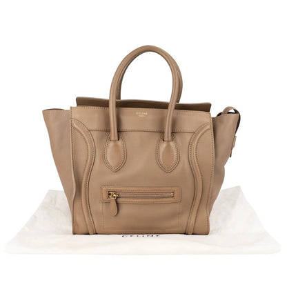 Céline Brown Calfskin Leather Luggage Handbag
