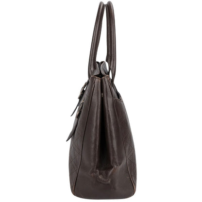 Christian Dior Quilted Cannage Leather D Buckle Shopping Tote Handbag