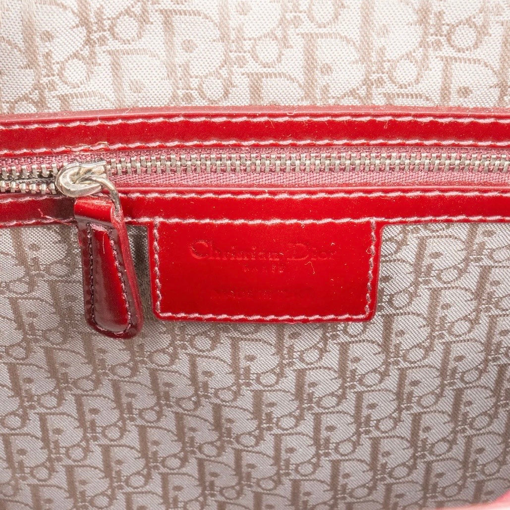 Christian Dior Quilted Patent Leather Lady Dior Handbag