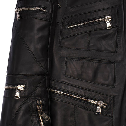 Dolce & Gabbana Multi-Zip Cropped Leather Jacket (42)