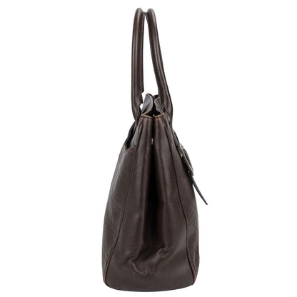 Christian Dior Quilted Cannage Leather D Buckle Shopping Tote Handbag